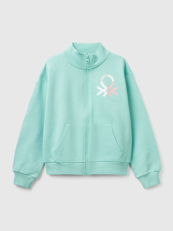 Sudadera con cremallera y cuello alto Niña