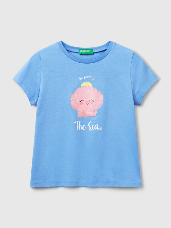 Camiseta regular fit con purpurina Niña