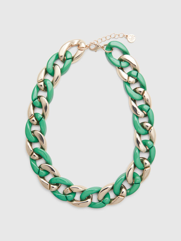 Collar dorado y verde Mujer