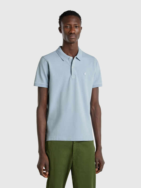Polo azul bebé slim fit Hombre