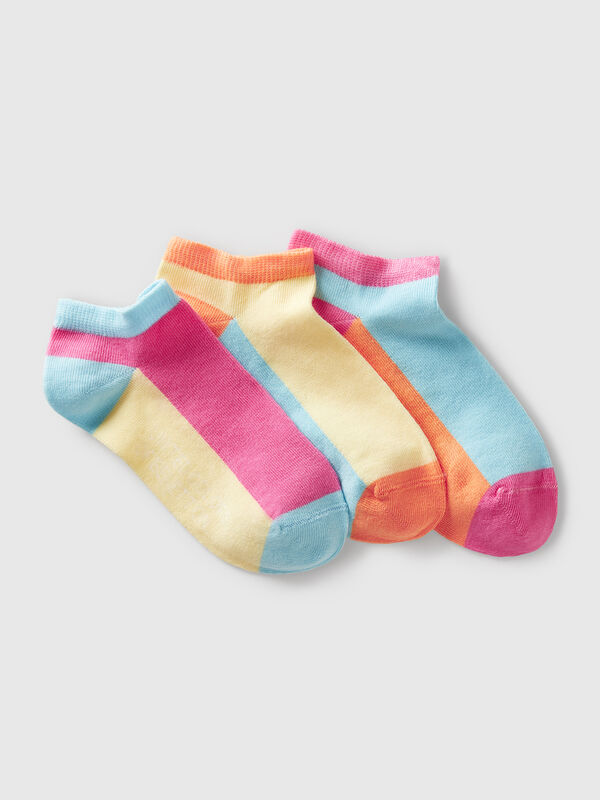 Tres pares de calcetines color block Niño