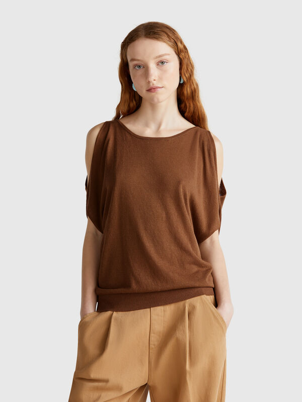 Jersey reversible de mezcla de lino Mujer