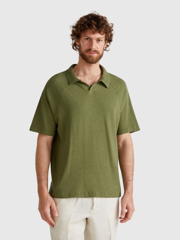 Polo mezcla de lino Hombre