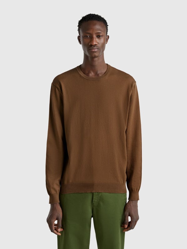 Jersey de cuello redondo de 100% algodón Hombre