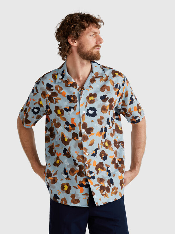 Camisa con estampado floral Hombre
