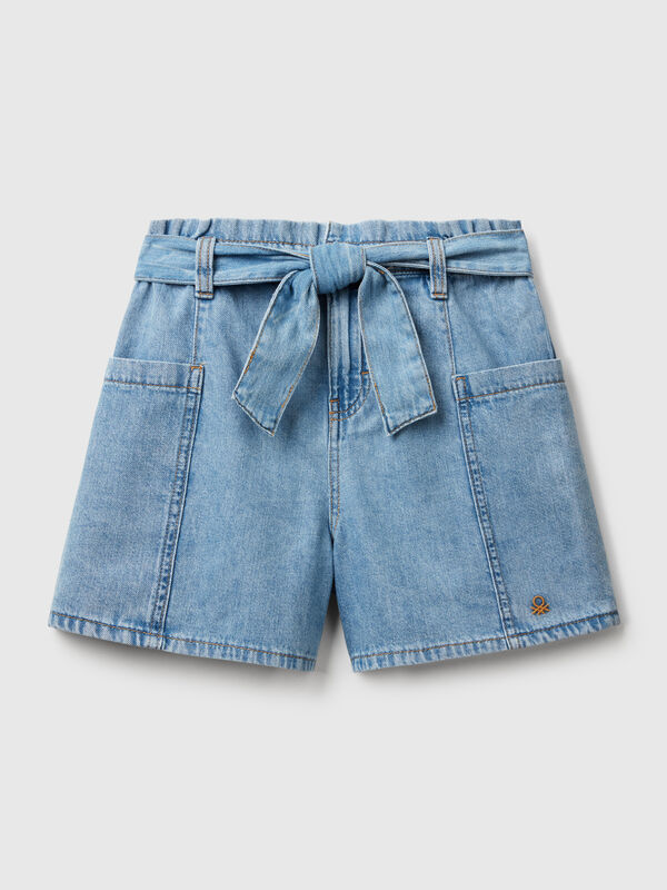 Bolsa de papel tipo bermuda denim ligero Niña