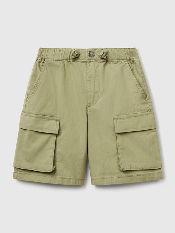 Pantalón corto de paracaídas de algodón elástico. Niño
