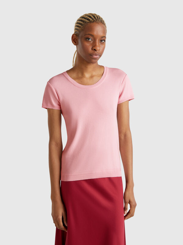 Jersey de manga corta de 100 % algodón Mujer