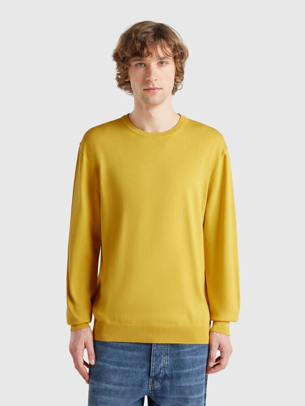 Jersey de cuello redondo de 100% algodón Hombre