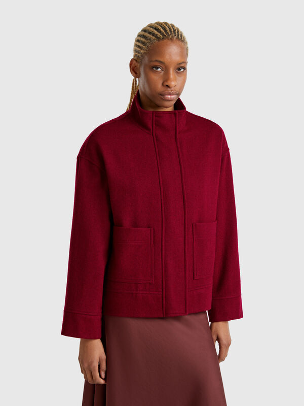 Chaqueta mezcla de lana Mujer