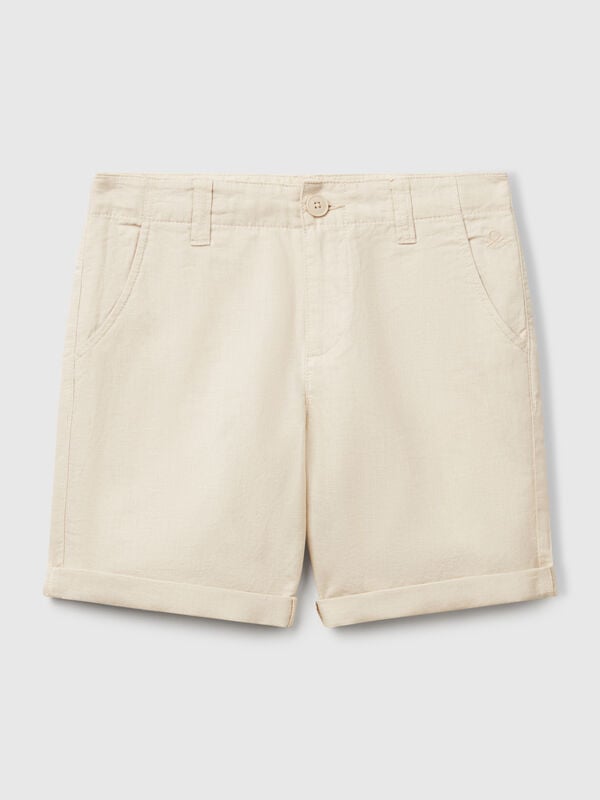 Bermudas chinas en mezcla de lino Niño