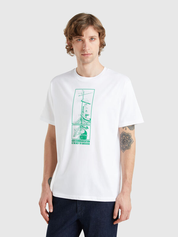 Camiseta con estampado de algodón orgánico Hombre