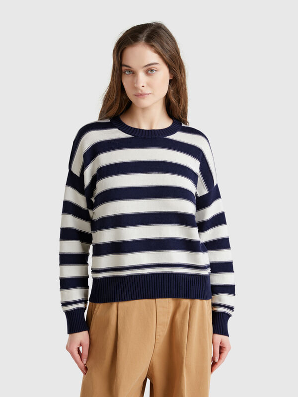 Jersey de rayas de tricot de algodón Mujer