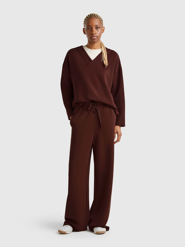 Pantalón ancho de lana Mujer