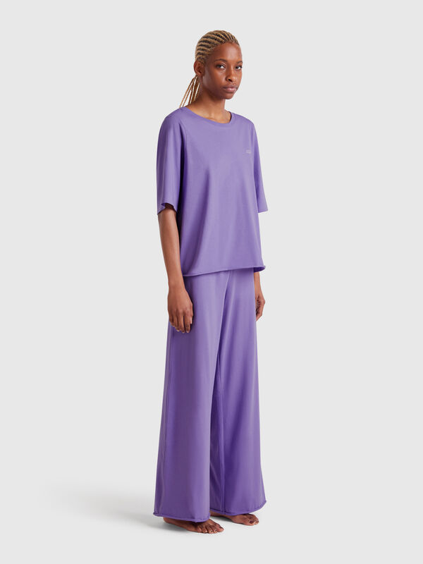 Pijama holgado de puro algodón Mujer
