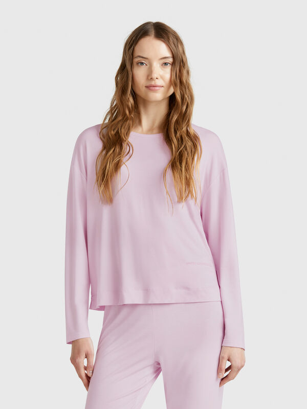 Camiseta de manga larga de Modal elástico Mujer