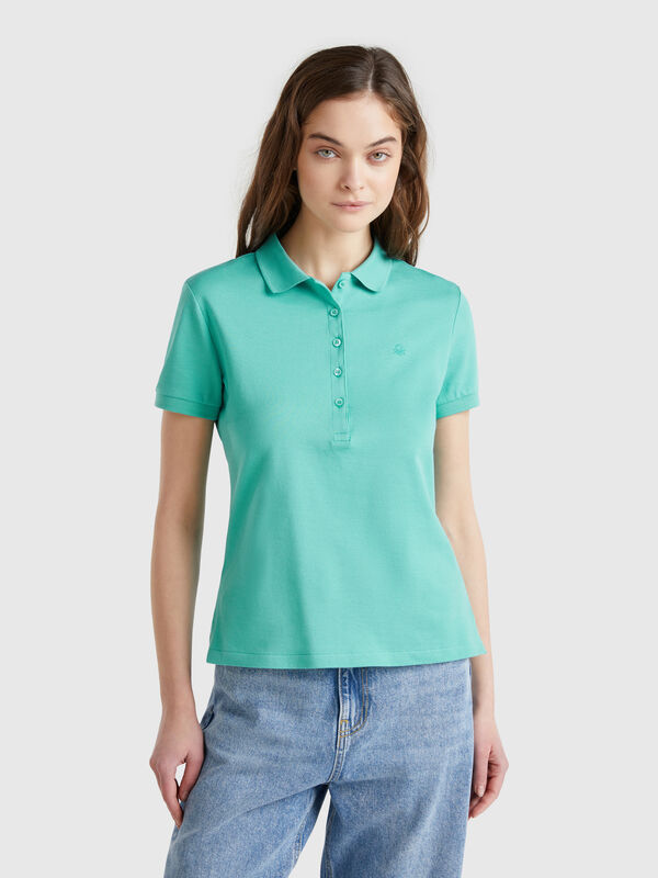 Polo slim fit de algodón elástico Mujer