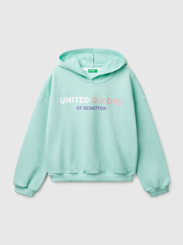 Sudadera con estampado y capucha  Niña