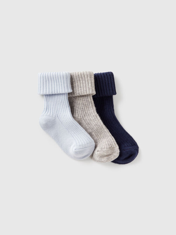 Tres pares de calcetines de canalé Recién nacidos