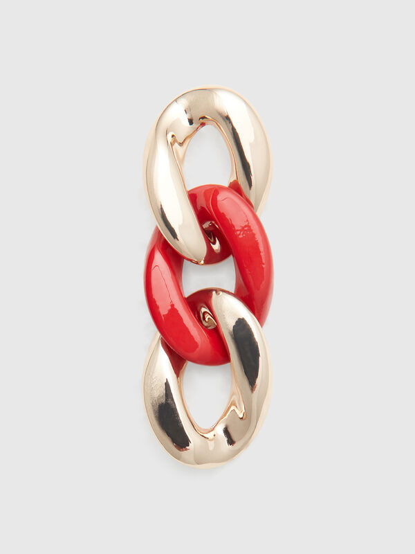 Pendientes colgantes con cadena de oro y ladrillos Mujer