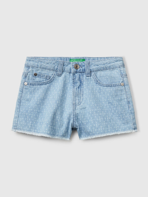 Pantalón corto vaquero con flecos Niña