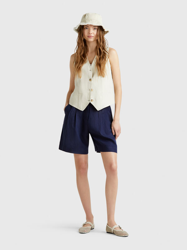 Bermudas 100% lino Mujer