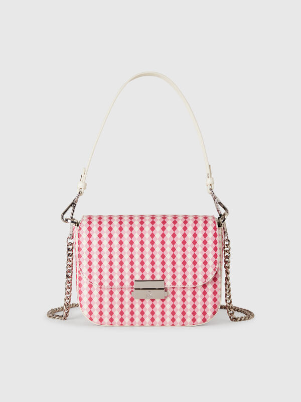 Bolso de tejido revestido con estampado de rombos Mujer