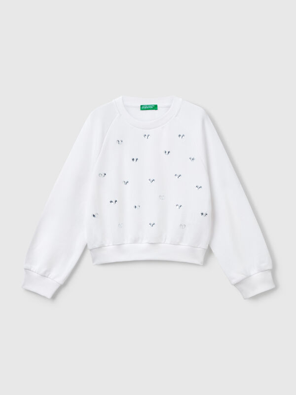 Sudadera con corazón de strass Niña