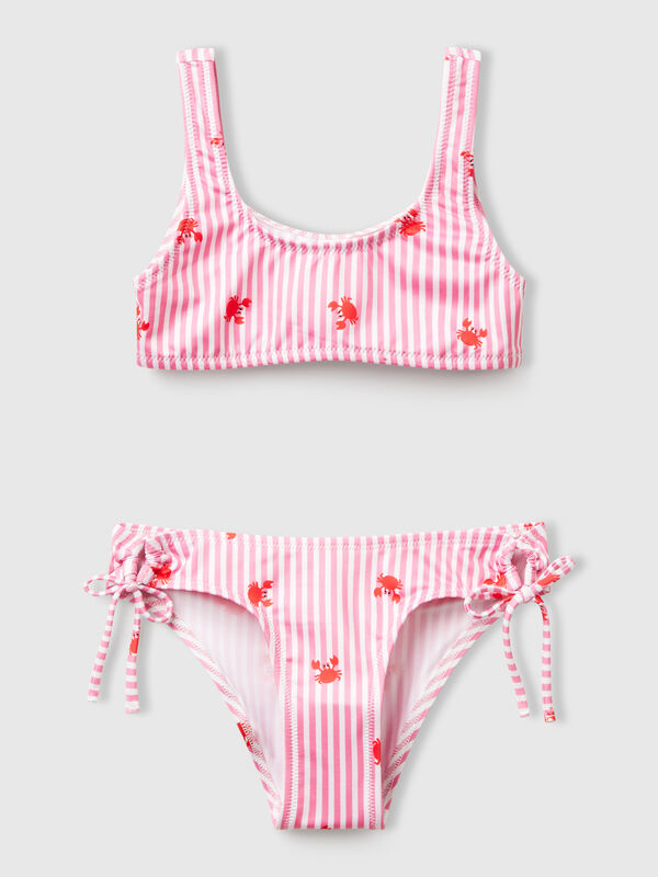 Bañador bikini rayas cangrejos Niña