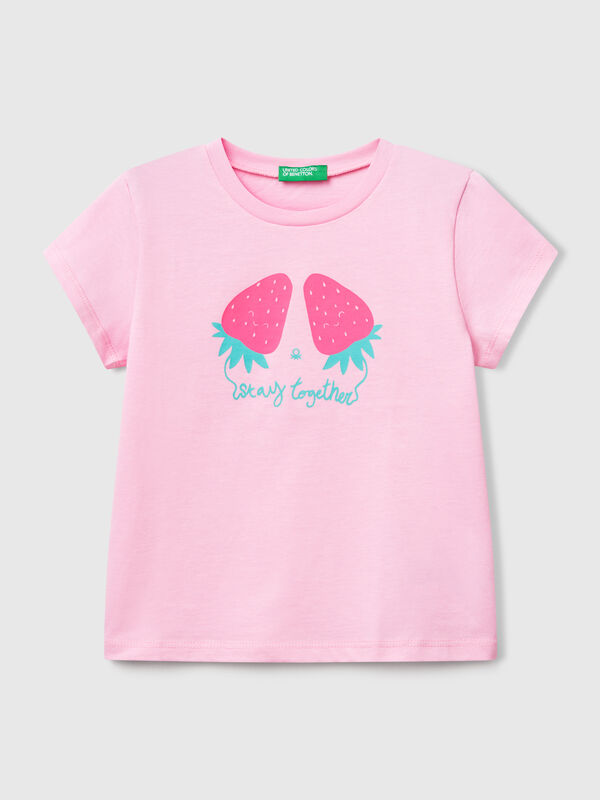 Camiseta con estampado flúor Niña