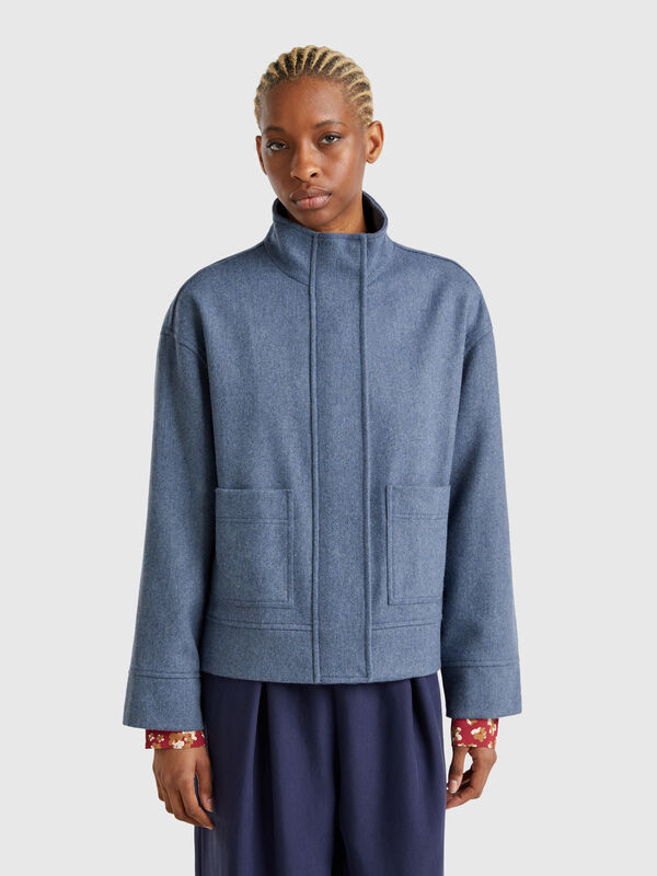 Chaqueta mezcla de lana Mujer