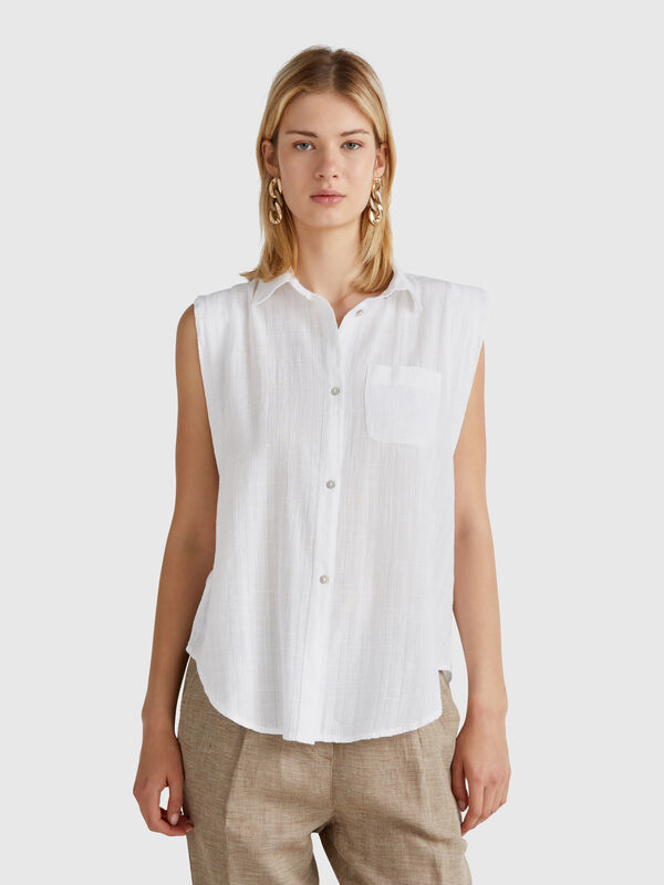 Camisa sin mangas con nudo Mujer