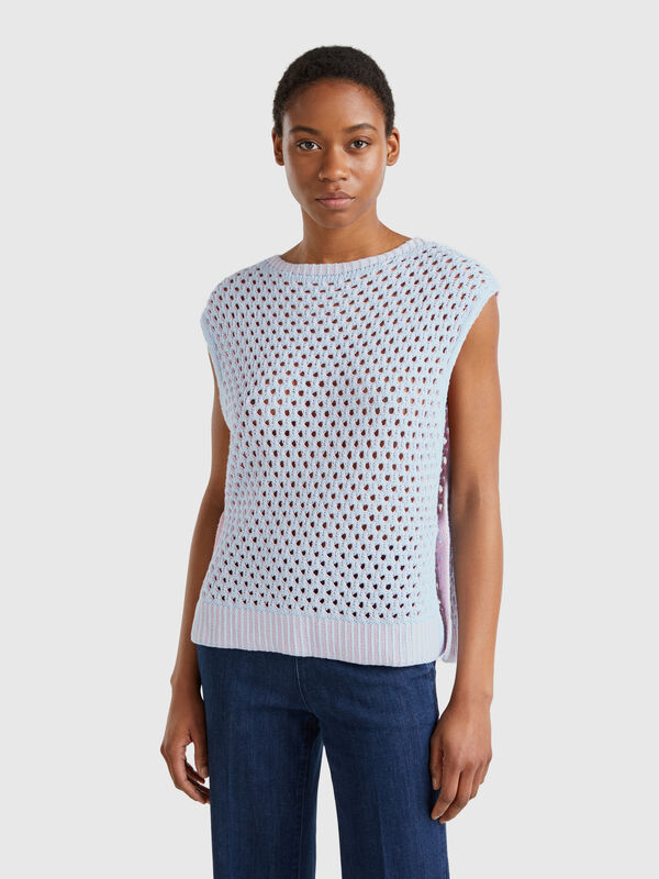 Chaleco perforado over-fit Mujer
