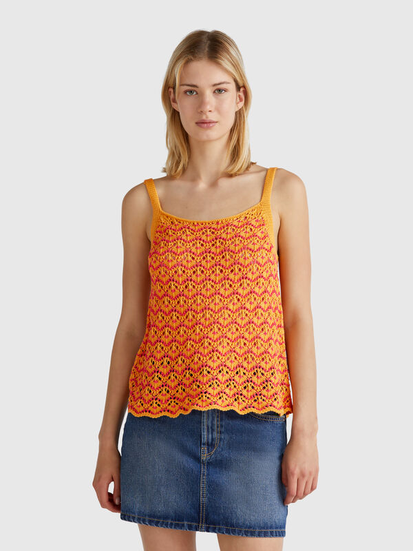 Camiseta sin mangas de ganchillo Mujer