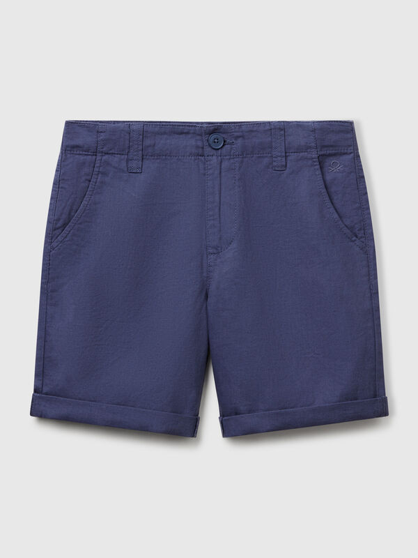 Bermudas chinas en mezcla de lino Niño