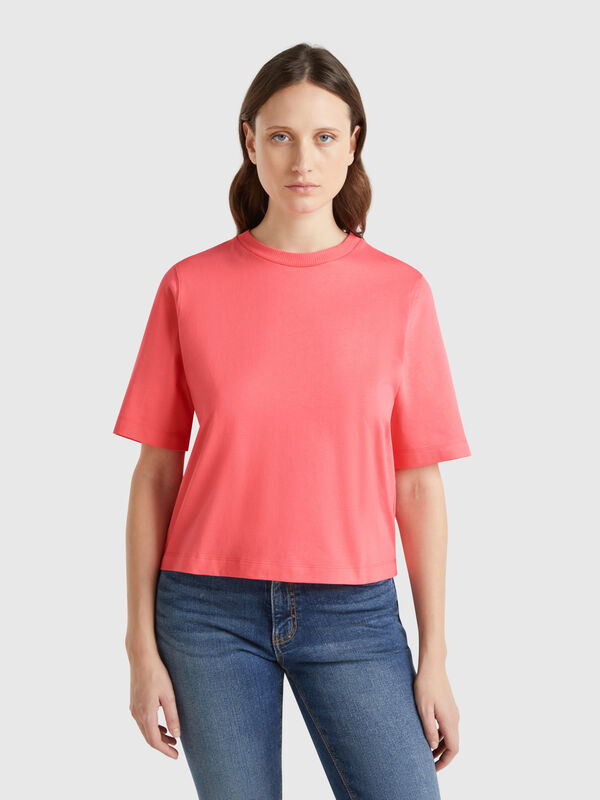 Camiseta boxy fit de 100 % algodón Mujer