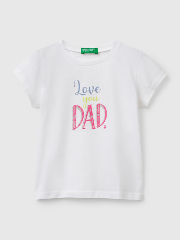 Camiseta de algodón con purpurina Niña