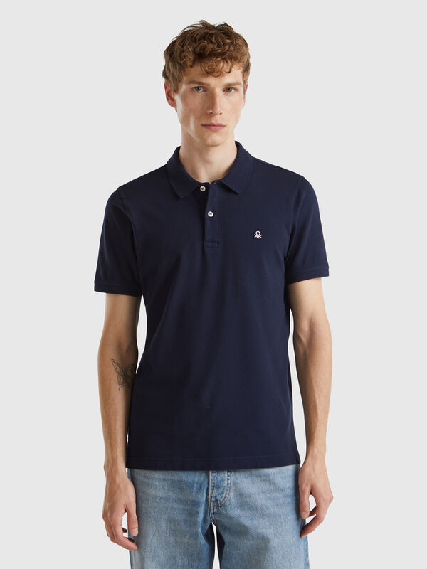 Polo azul noche slim fit Hombre