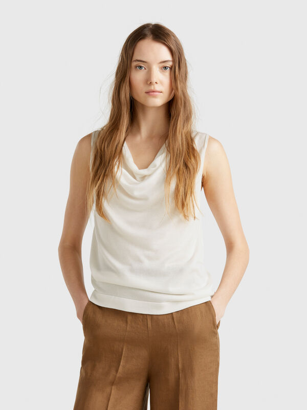 Camiseta sin mangas de punto Mujer