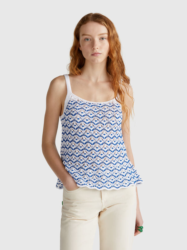 Camiseta sin mangas de ganchillo Mujer
