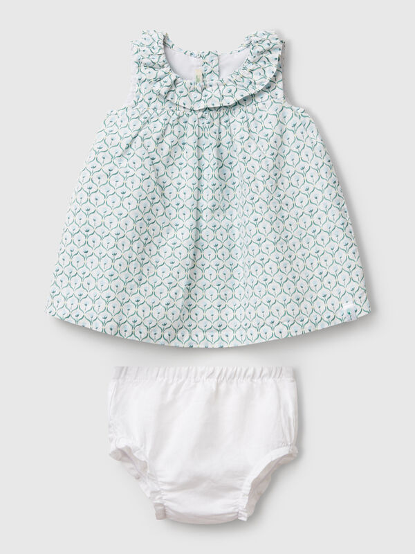 Vestido con cuello volante Recién nacidos