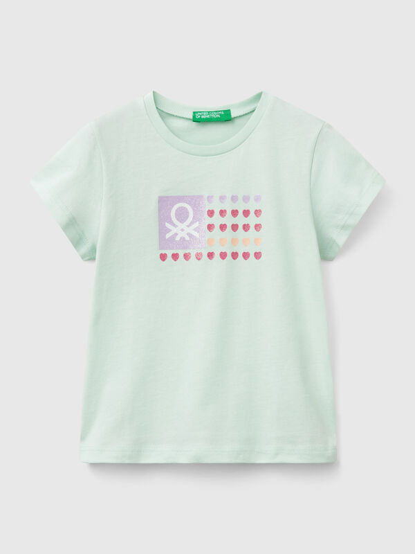 Camiseta con estampado de purpurina Niña
