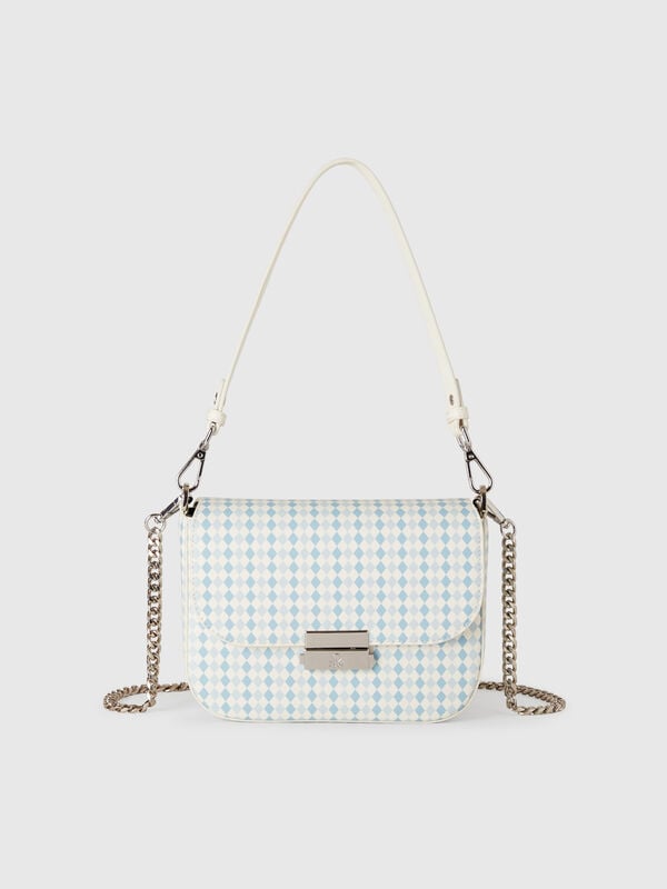 Bolso de tejido revestido con estampado de rombos Mujer