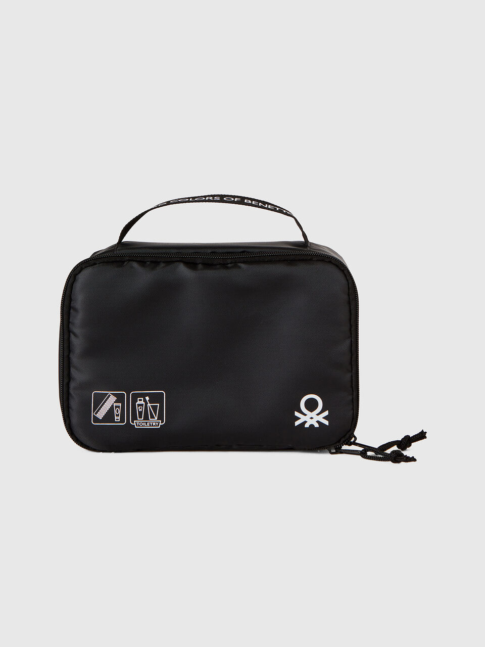 Black travel toiletry bag with hook image number 1
