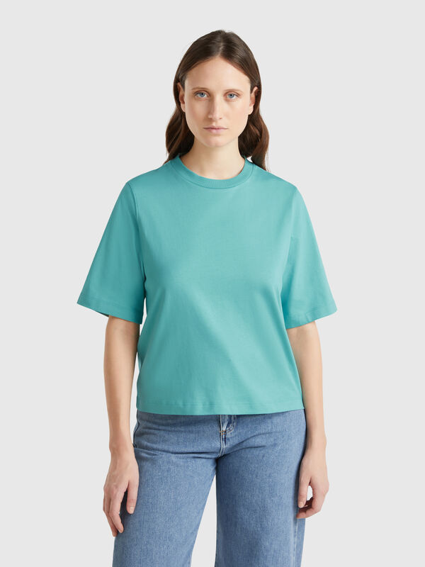 Camiseta boxy fit de 100 % algodón Mujer