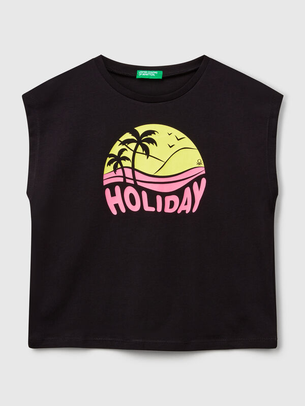 Camiseta con estampado flúor Niña