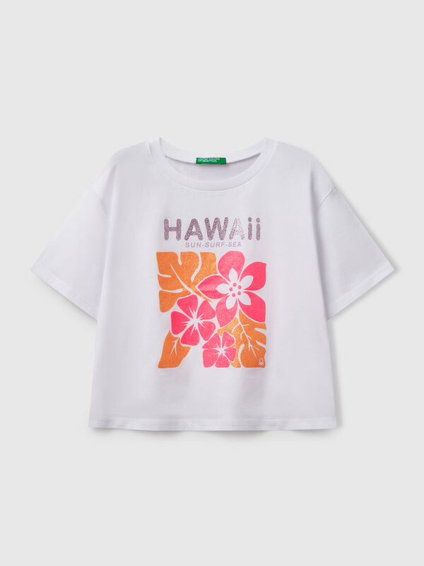 Camiseta con estampado de purpurina Niña