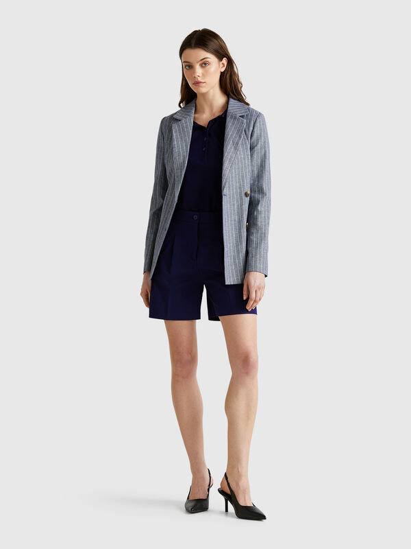 Bermudas de algodón elástico Mujer
