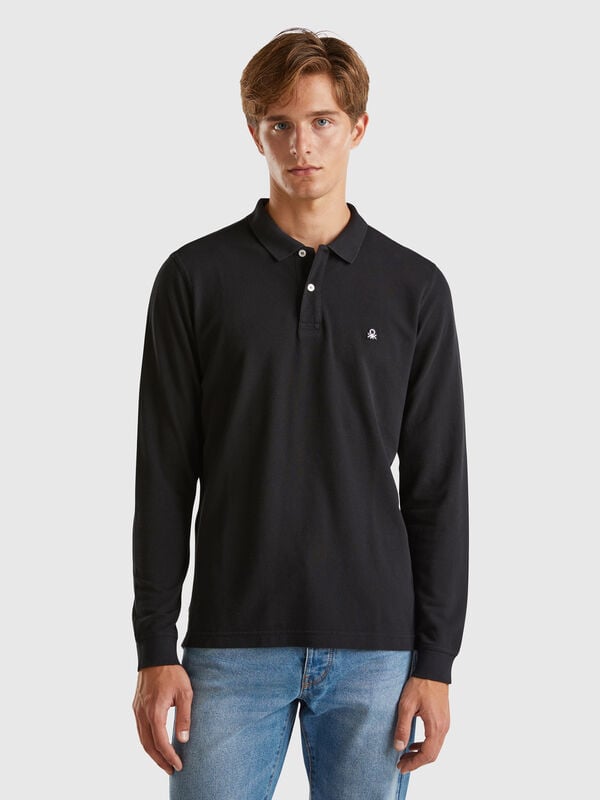 Polo de manga larga de algodón  Hombre