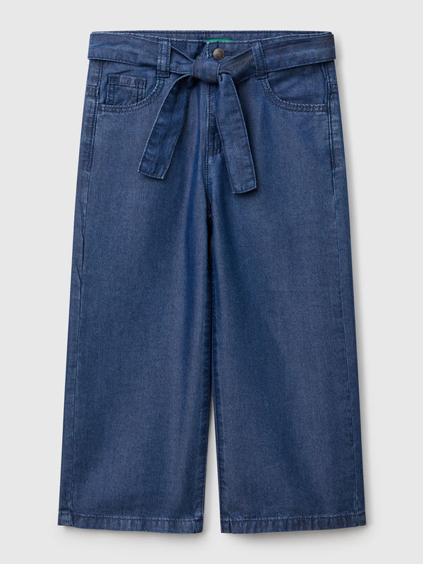 Pantalón ancho con cinturón Niña